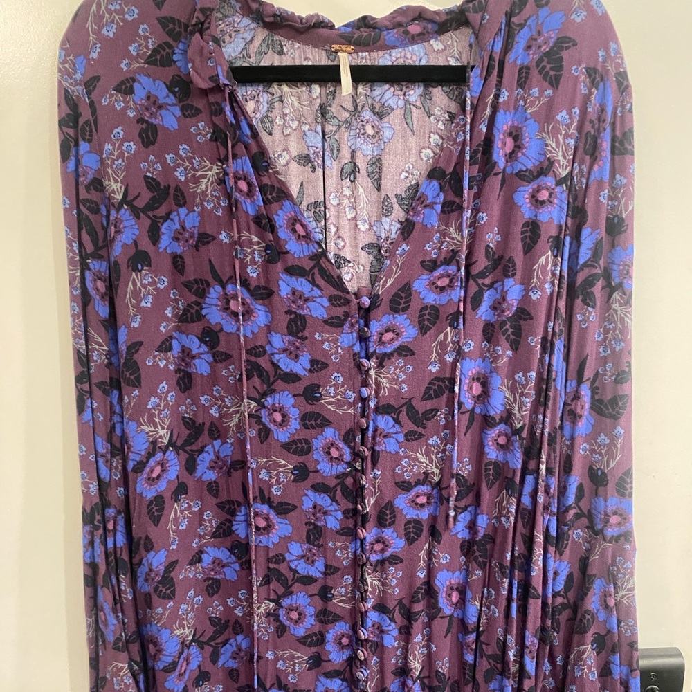 Free people belled long sleeve mini dress